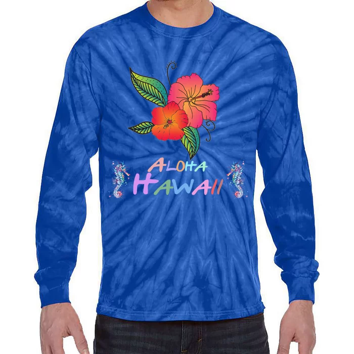 Aloha Hawaii Seahorse Ocean Hawaii Maui Alohagiftflower Cute Gift Tie-Dye Long Sleeve Shirt