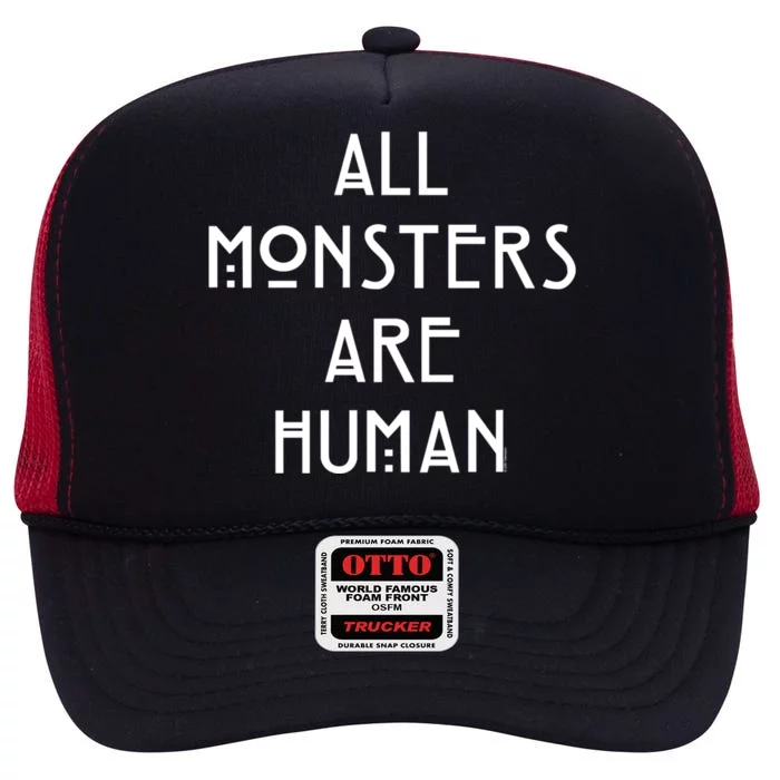 American Horror Story Asylum Monsters Are Hu Gift High Crown Mesh Trucker Hat