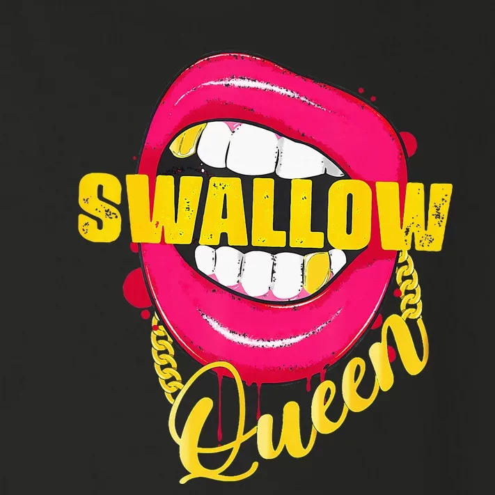 Adult Humor Swallow Queen Lips Golden Necklace Naughty Queen Toddler Long Sleeve Shirt