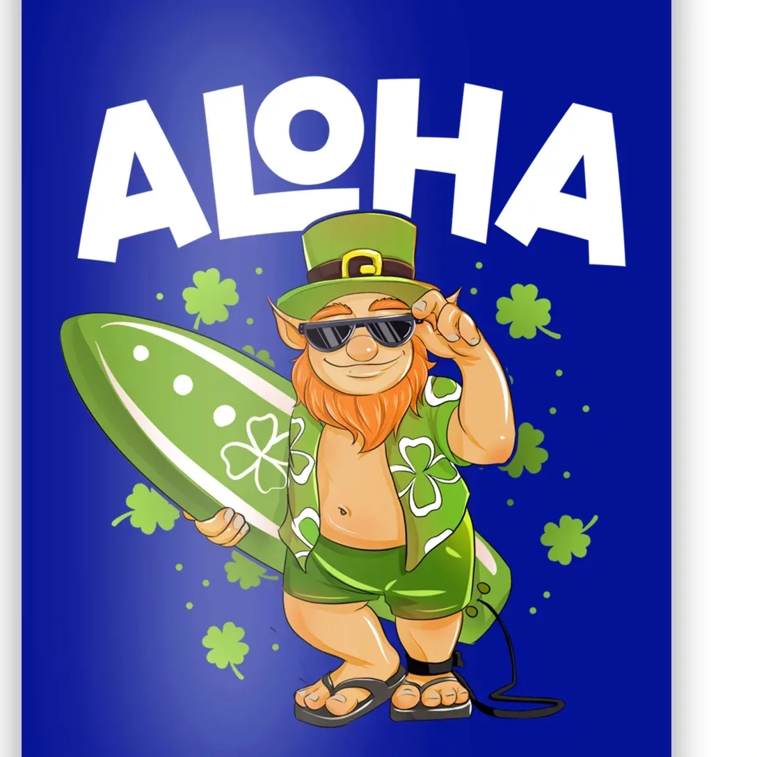 Aloha Hawaii Surfing Leprechaun St Patricks Day Hawaiian Meaningful Gift Poster