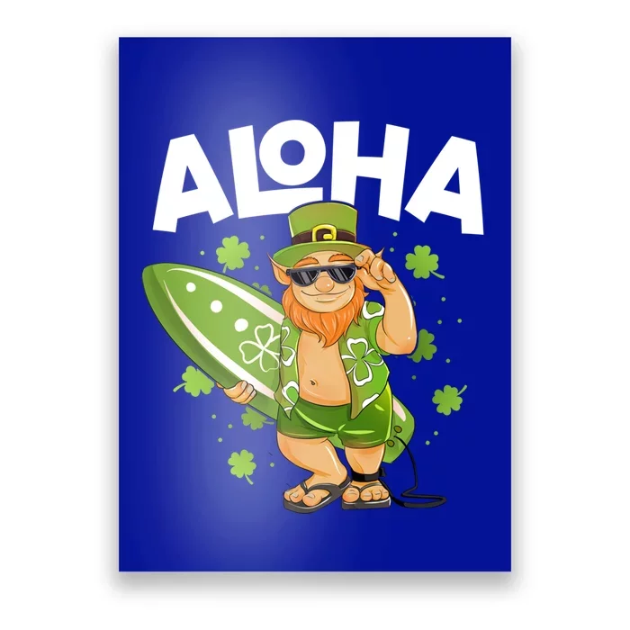 Aloha Hawaii Surfing Leprechaun St Patricks Day Hawaiian Meaningful Gift Poster