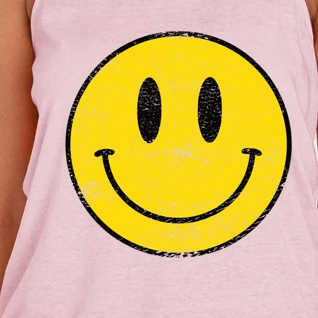 ACID HOUSE SMILEY TECHNO RAVE DJ FESTIVAL Women's Knotted Racerback Tank