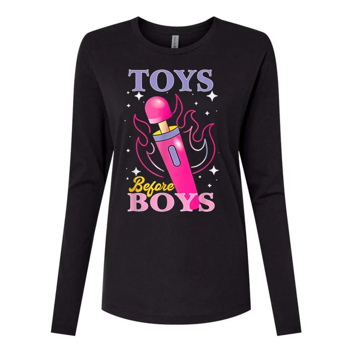 Adult Humor Saying Toys Before Boy Funny Womens Cotton Relaxed Long Sleeve T-Shirt