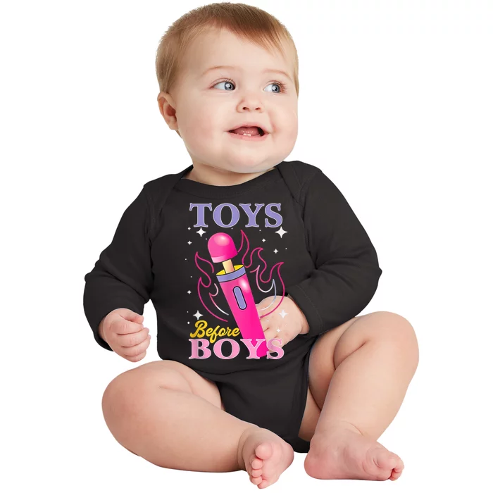 Adult Humor Saying Toys Before Boy Funny Baby Long Sleeve Bodysuit