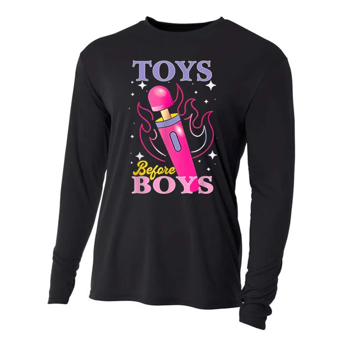 Adult Humor Saying Toys Before Boy Funny Cooling Performance Long Sleeve Crew