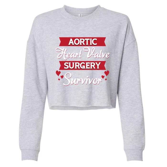 Aortic Heart Surgery Survivor Heart Disease Awareness Month Cool Gift Cropped Pullover Crew