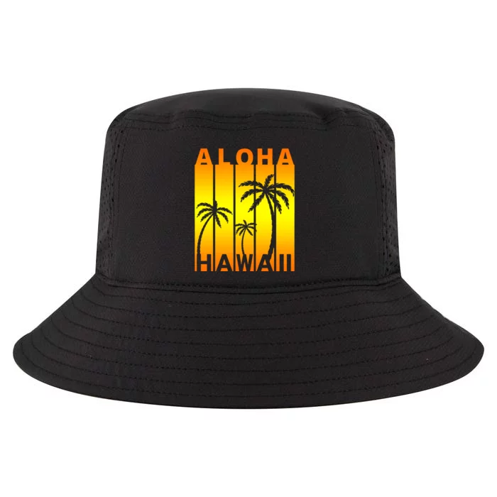 Aloha Hawaii Sunset Palm Trees Cool Comfort Performance Bucket Hat