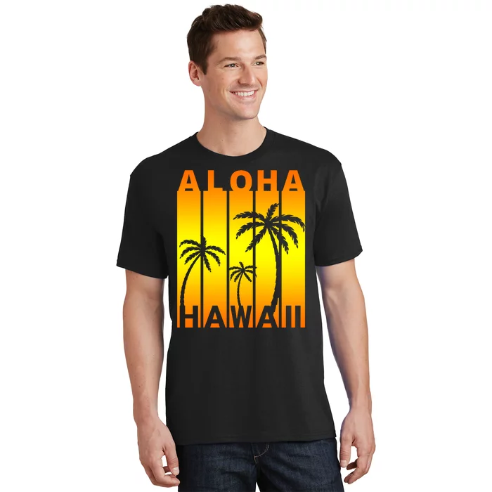 Aloha Hawaii Sunset Palm Trees T-Shirt