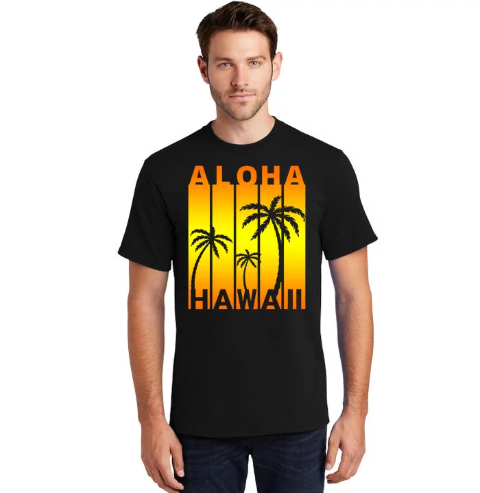 Aloha Hawaii Sunset Palm Trees Tall T-Shirt