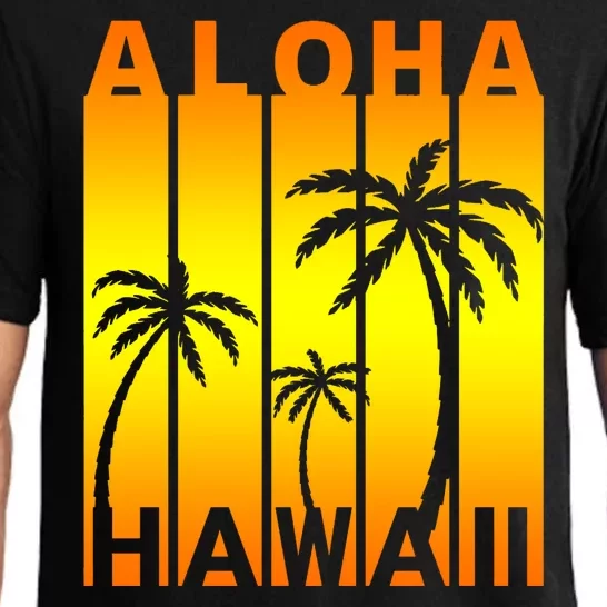 Aloha Hawaii Sunset Palm Trees Pajama Set