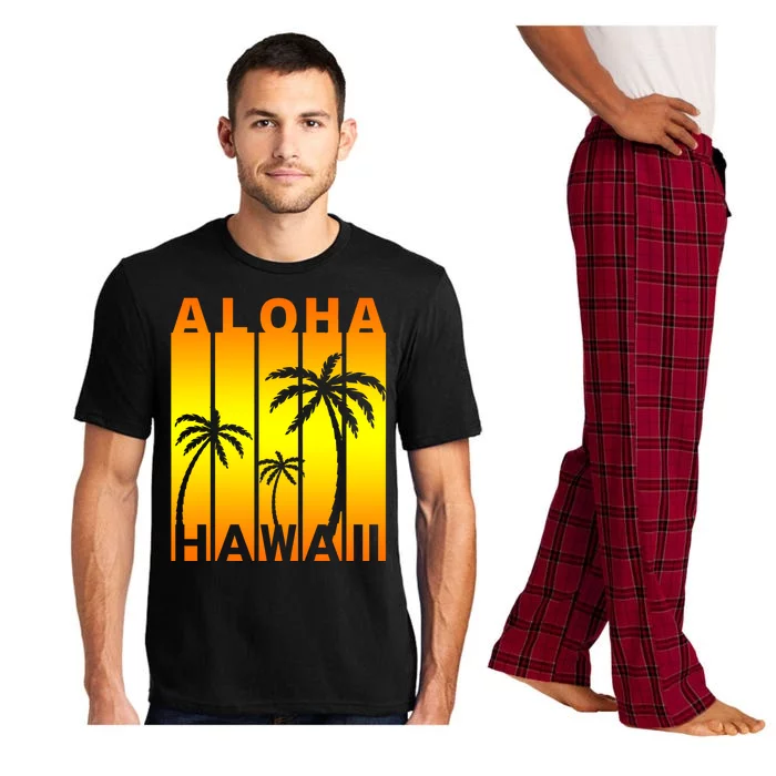 Aloha Hawaii Sunset Palm Trees Pajama Set