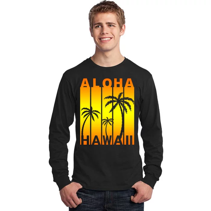 Aloha Hawaii Sunset Palm Trees Tall Long Sleeve T-Shirt