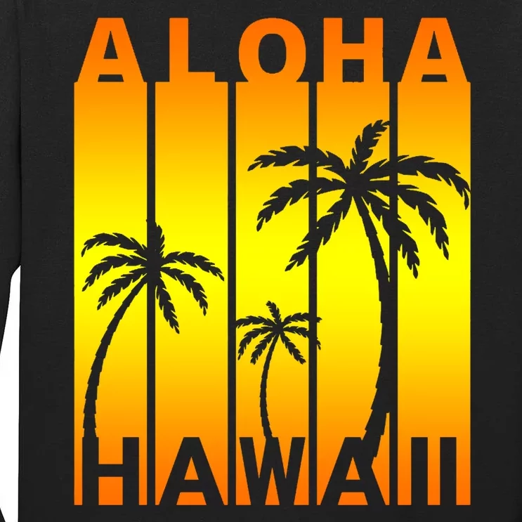 Aloha Hawaii Sunset Palm Trees Tall Long Sleeve T-Shirt