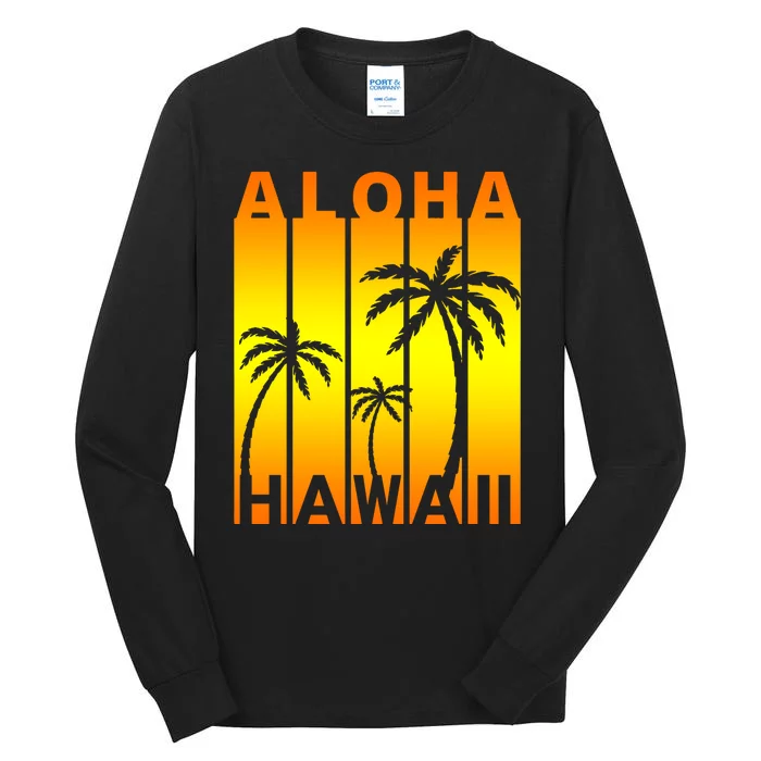 Aloha Hawaii Sunset Palm Trees Tall Long Sleeve T-Shirt