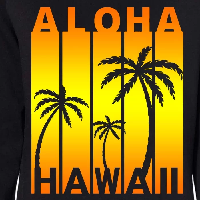 Aloha Hawaii Sunset Palm Trees Womens California Wash Sweatshirt