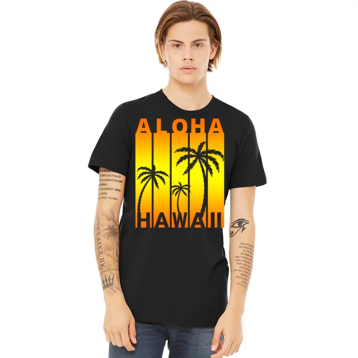 Aloha Hawaii Sunset Palm Trees Premium T-Shirt