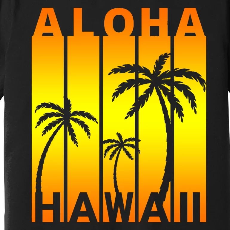 Aloha Hawaii Sunset Palm Trees Premium T-Shirt