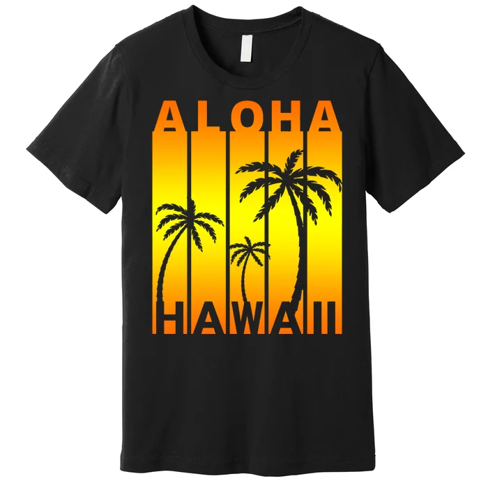 Aloha Hawaii Sunset Palm Trees Premium T-Shirt