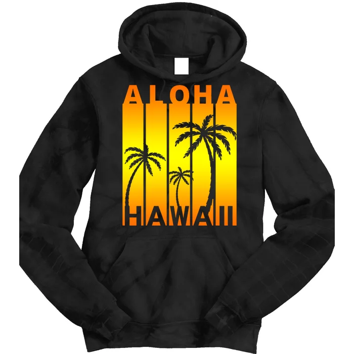 Aloha Hawaii Sunset Palm Trees Tie Dye Hoodie