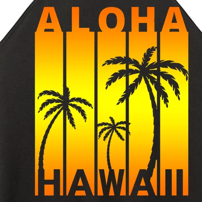 Aloha Hawaii Sunset Palm Trees Women’s Perfect Tri Rocker Tank