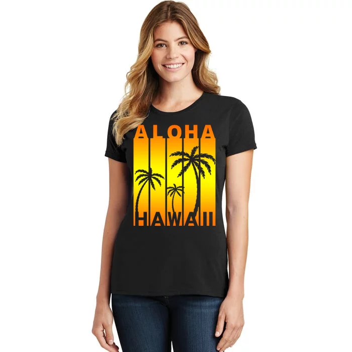 Aloha Hawaii Sunset Palm Trees Women's T-Shirt