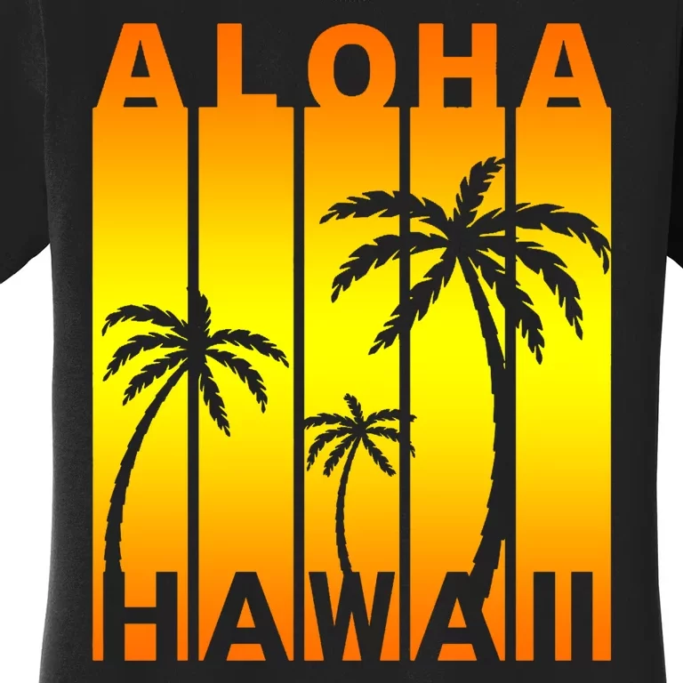 Aloha Hawaii Sunset Palm Trees Women's T-Shirt