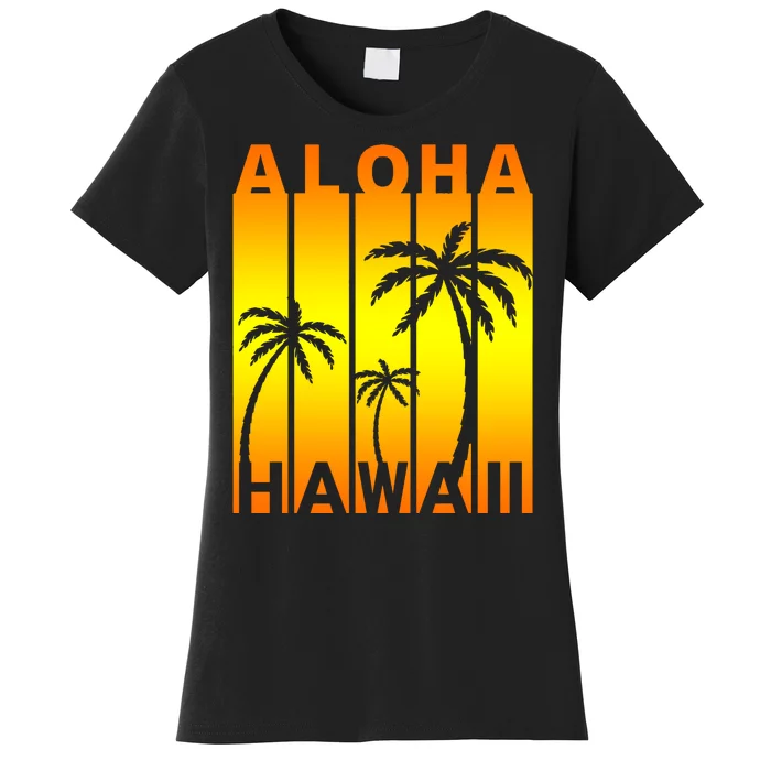 Aloha Hawaii Sunset Palm Trees Women's T-Shirt