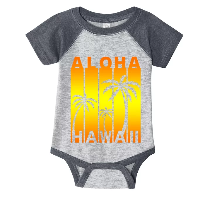 Aloha Hawaii Sunset Palm Trees Infant Baby Jersey Bodysuit