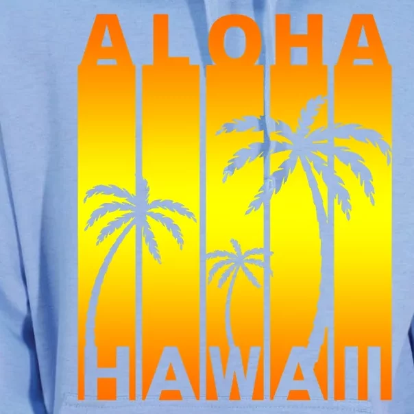 Aloha Hawaii Sunset Palm Trees Unisex Surf Hoodie