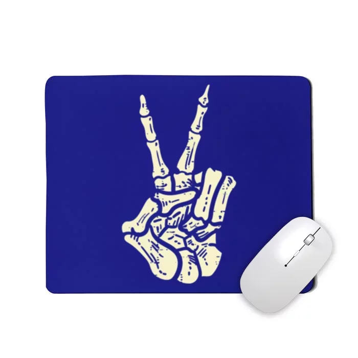 Awesome Halloween Skeleton Hand Peace Sign Funny Costume Gift Mousepad