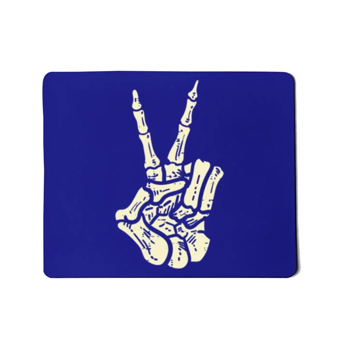 Awesome Halloween Skeleton Hand Peace Sign Funny Costume Gift Mousepad