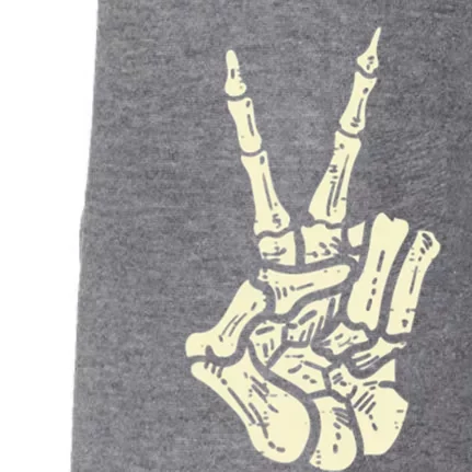 Awesome Halloween Skeleton Hand Peace Sign Funny Costume Gift Doggie 3-End Fleece Hoodie