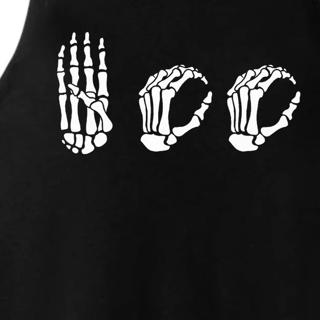 Asl Halloween Skeleton Hand American Sign Language Boo Ladies Tri-Blend Wicking Tank