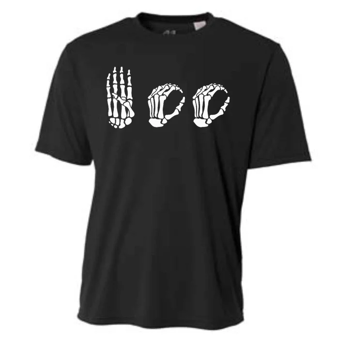 Asl Halloween Skeleton Hand American Sign Language Boo Cooling Performance Crew T-Shirt