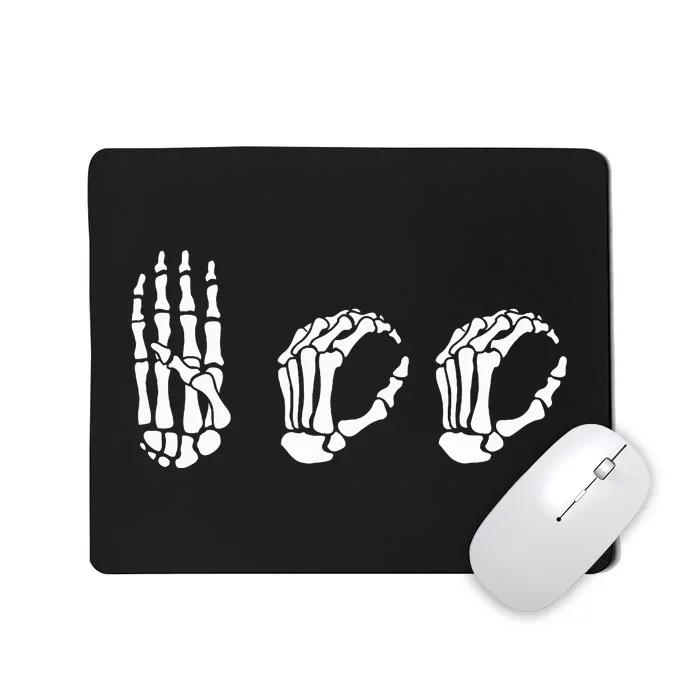 Asl Halloween Skeleton Hand American Sign Language Boo Mousepad