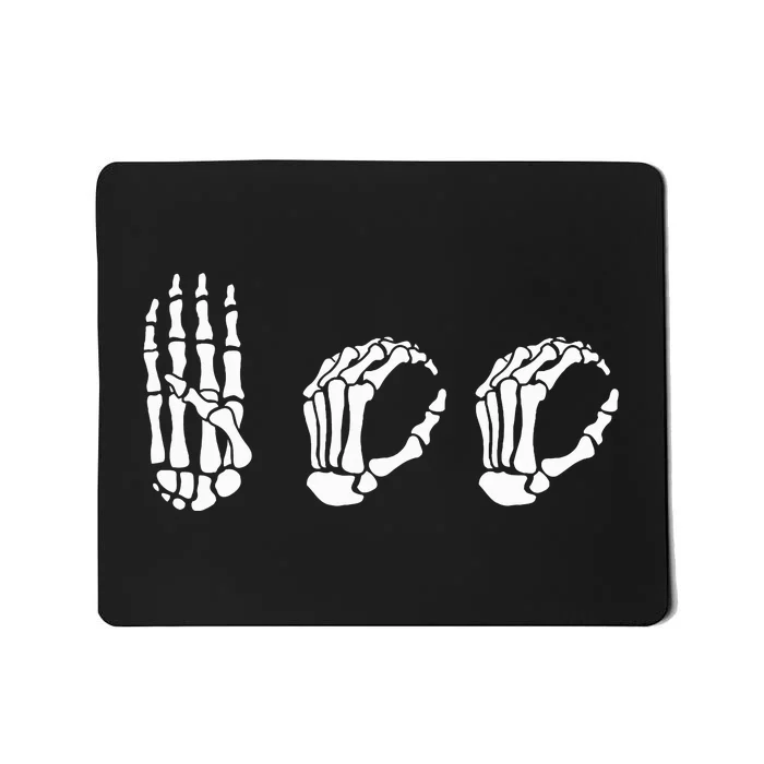 Asl Halloween Skeleton Hand American Sign Language Boo Mousepad