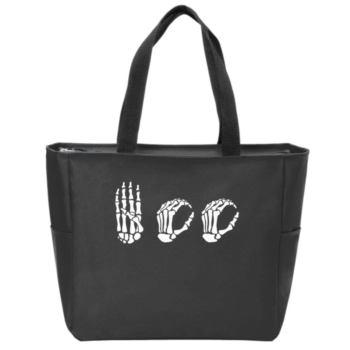 Asl Halloween Skeleton Hand American Sign Language Boo Zip Tote Bag