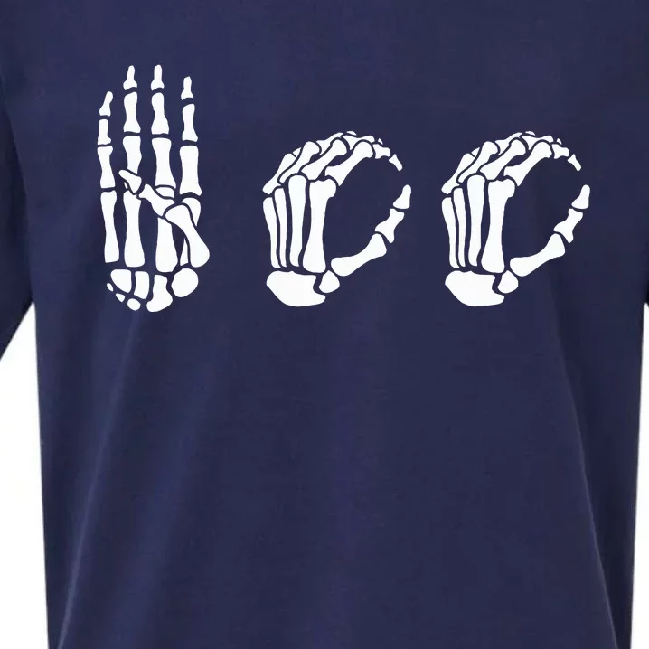 Asl Halloween Skeleton Hand American Sign Language Boo Sueded Cloud Jersey T-Shirt