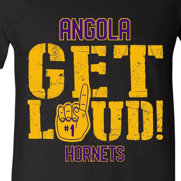 Angola High School Get Loud Hornets V-Neck T-Shirt