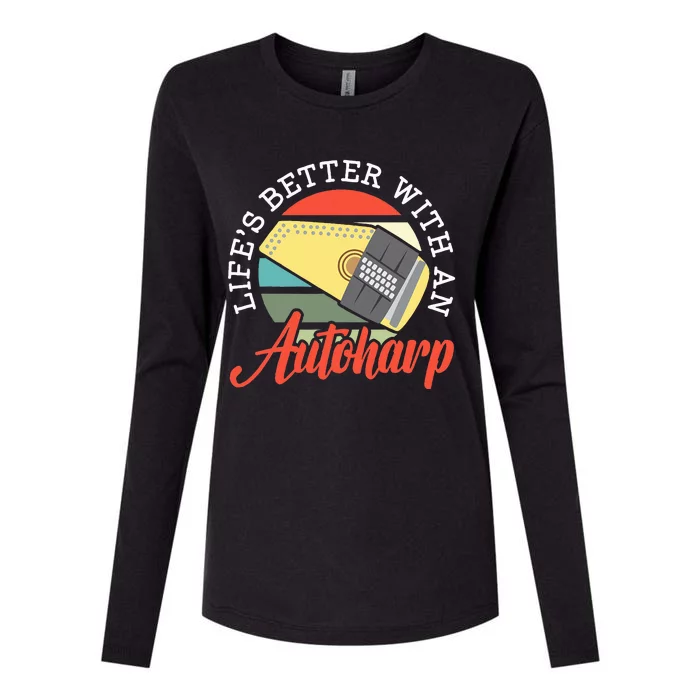 Auto Harp String Instrument Musician Musical Music Womens Cotton Relaxed Long Sleeve T-Shirt