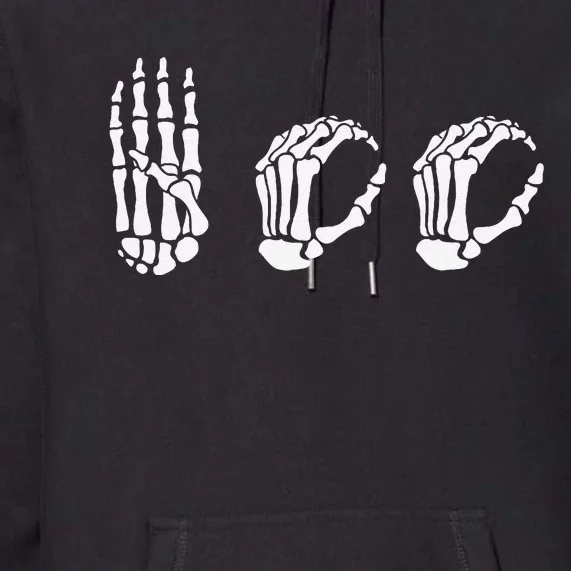 Asl Halloween Skeleton Hand American Sign Language Boo Premium Hoodie