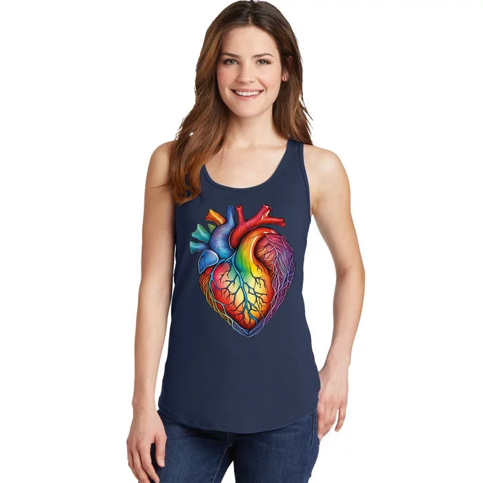 Anatomical Heart Subtle Lgbtq Pride Queer Ladies Essential Tank