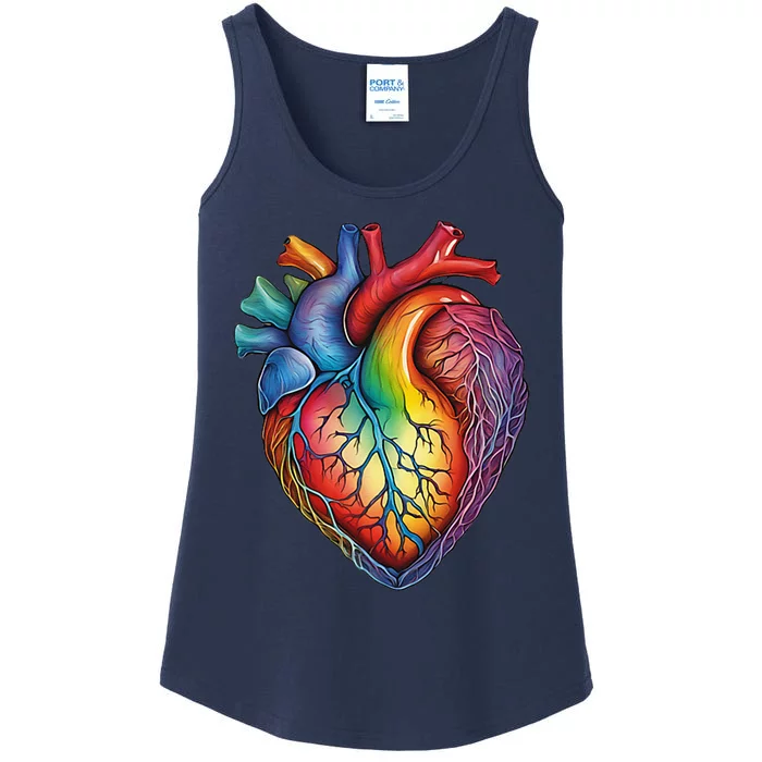 Anatomical Heart Subtle Lgbtq Pride Queer Ladies Essential Tank