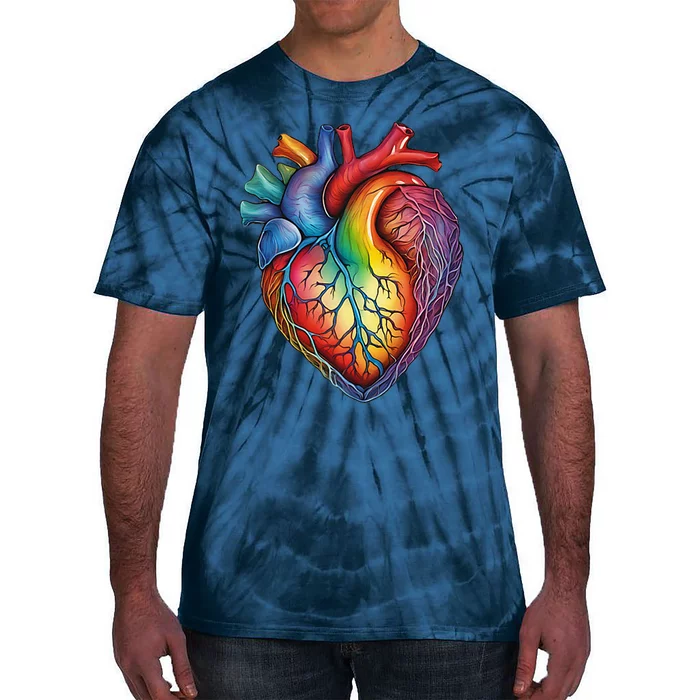 Anatomical Heart Subtle Lgbtq Pride Queer Tie-Dye T-Shirt