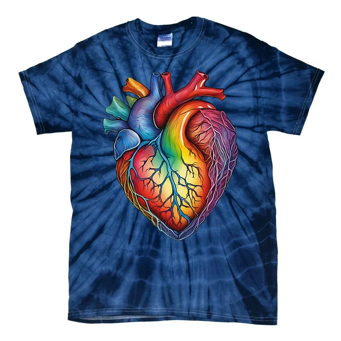 Anatomical Heart Subtle Lgbtq Pride Queer Tie-Dye T-Shirt