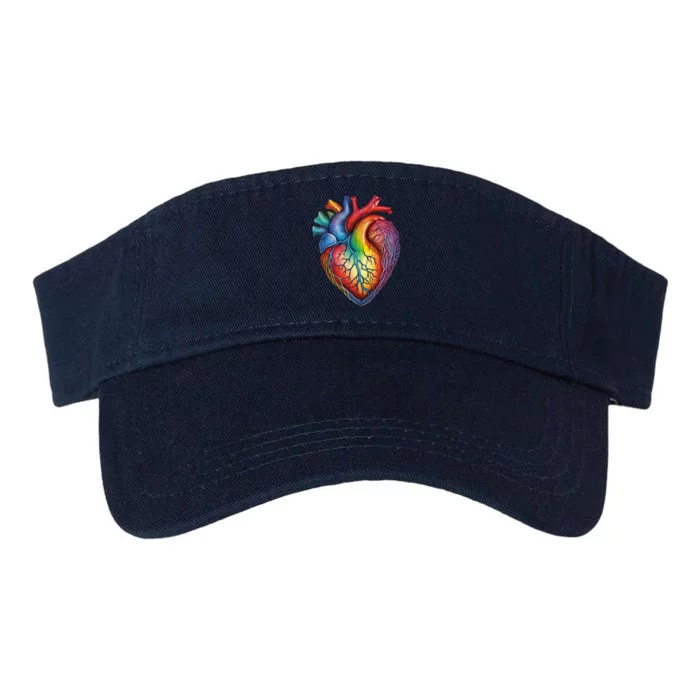 Anatomical Heart Subtle Lgbtq Pride Queer Valucap Bio-Washed Visor