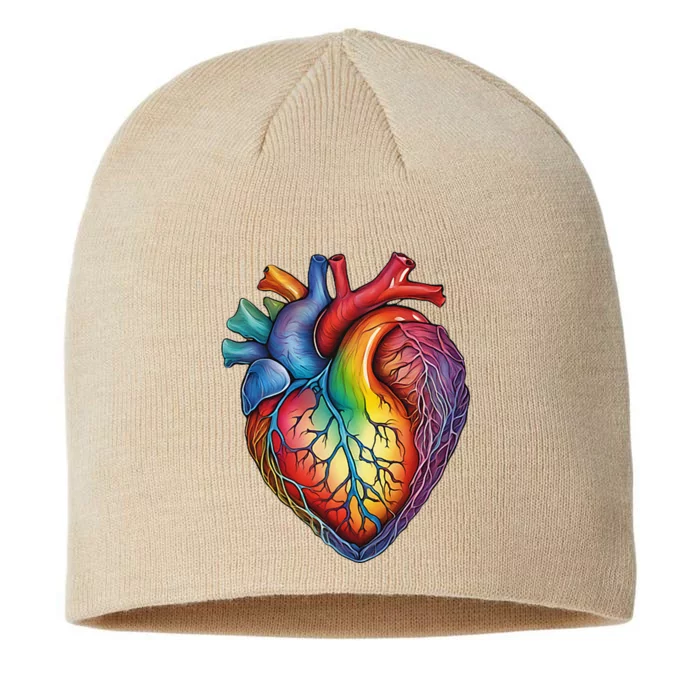 Anatomical Heart Subtle Lgbtq Pride Queer 8 1/2in Sustainable Knit Beanie