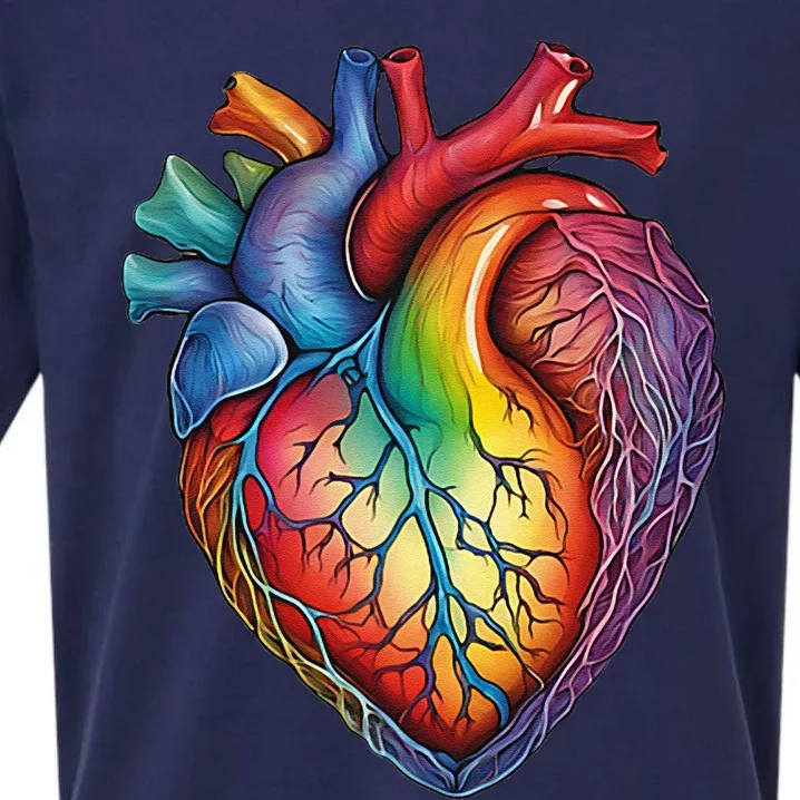 Anatomical Heart Subtle Lgbtq Pride Queer Sueded Cloud Jersey T-Shirt