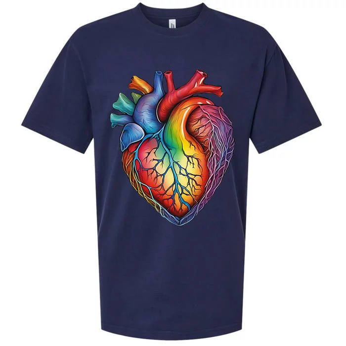 Anatomical Heart Subtle Lgbtq Pride Queer Sueded Cloud Jersey T-Shirt