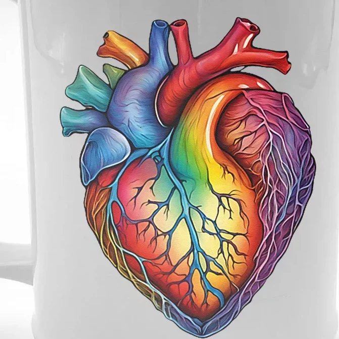 Anatomical Heart Subtle Lgbtq Pride Queer Front & Back Beer Stein